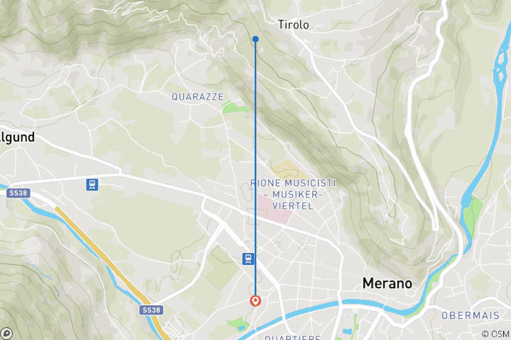 Karte von Meran gemütlich erwandern - Natur, Genuss & Wohlfühlmomente (7 Tage)