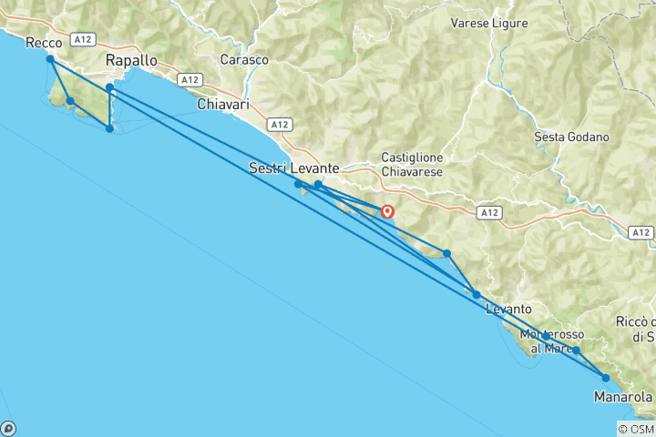 Carte du circuit Randonnée dans les Cinque Terre (8 jours)