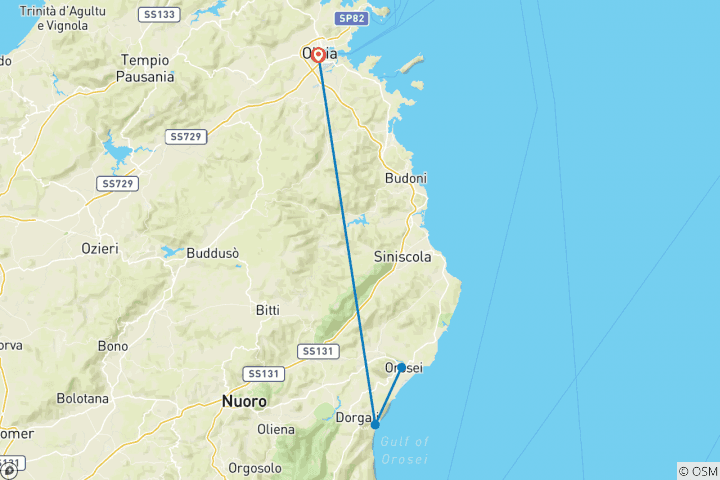 Map of Hike Sardinia in 8 Days