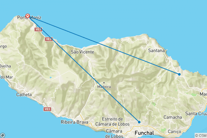 Carte du circuit Traversée de Madère (8 jours)