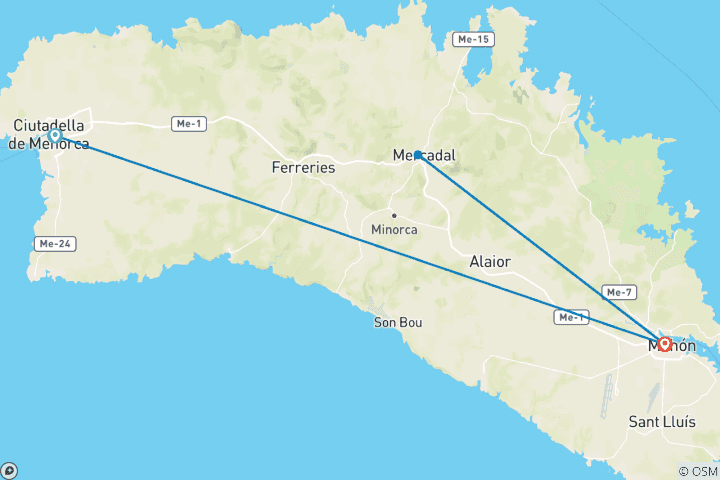 Karte von Silvester auf Menorca (8 Tage)
