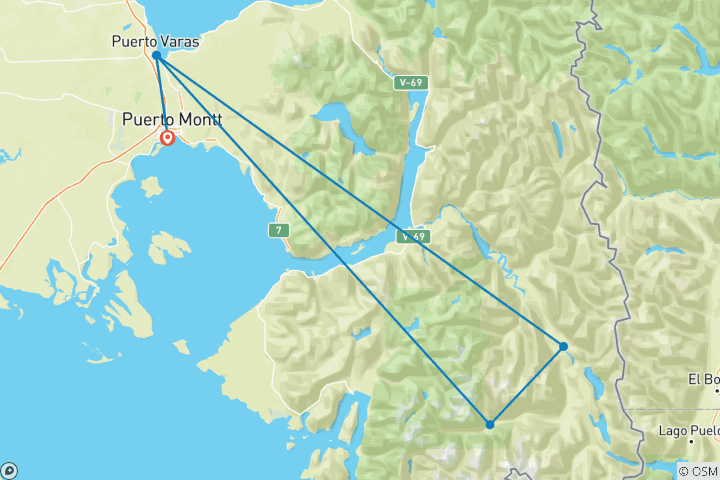 Karte von Selbstfahrerreise Chile - Puelo‘s Versteckte Täler (7 Tage)