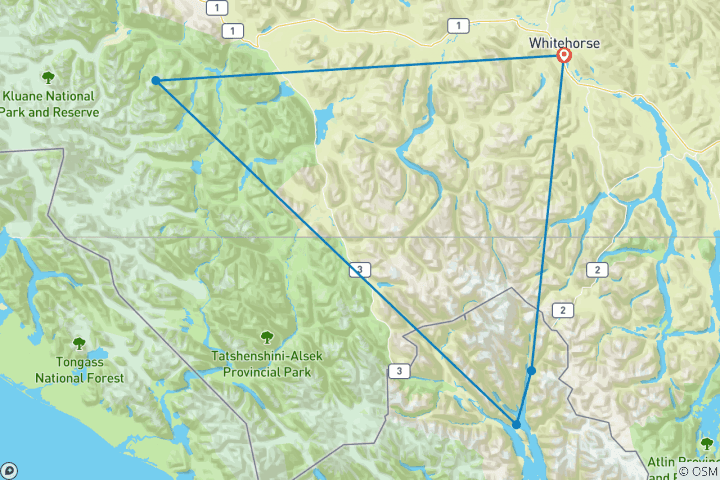 Karte von Golden Circle - Sightseeing Reise Yukon und Alaska (8 Tage)