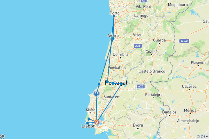 Mapa de Portugal con encanto