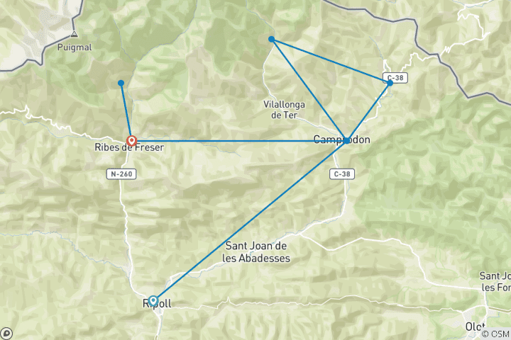 Carte du circuit Randonnée dans les Pyrénées catalanes (8 jours)