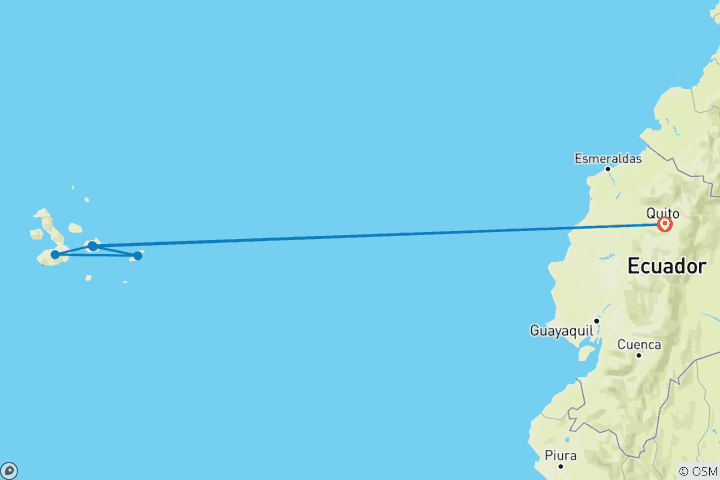 Karte von Galapagos Multisport Abenteuer (10 Tage)