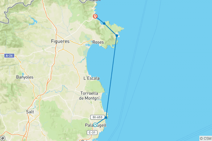 Map of Along the Catalonia Coast