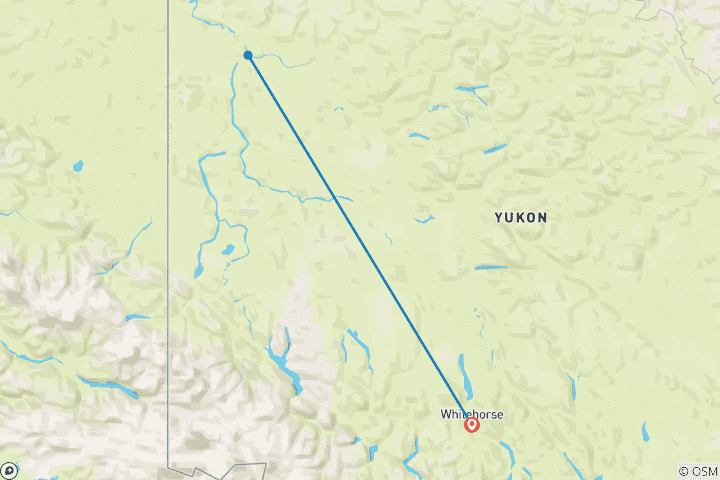 Carte du circuit Excursion classique en canoë - Fleuve Yukon de Whitehorse à Dawson City (20 jours)