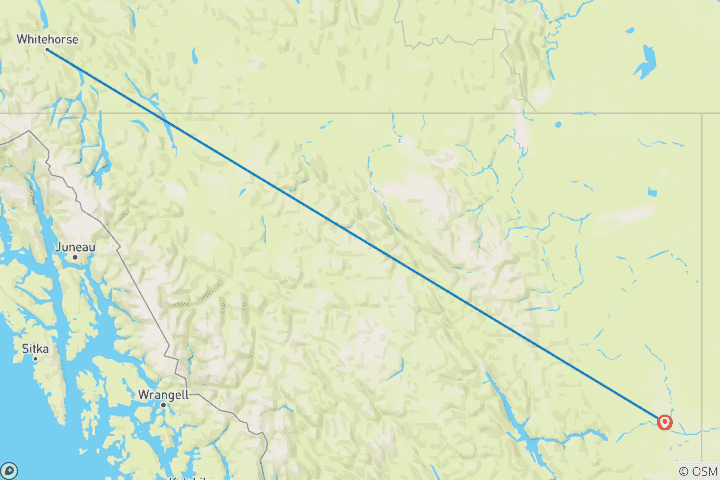 Karte von Northern Rockies Winter Erlebnis ab Whitehorse (7 Tage)