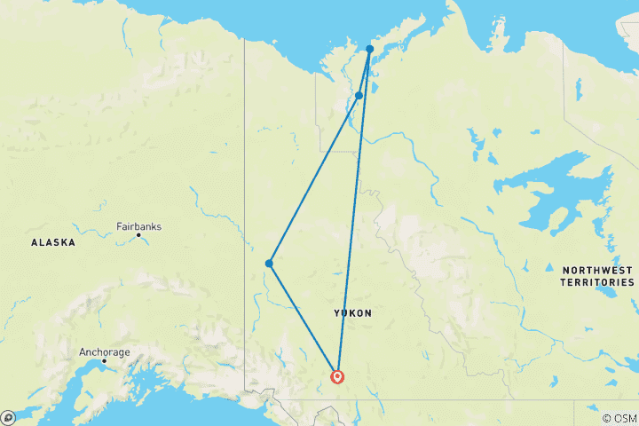 Carte du circuit Arctic Road Trip - Le détroit de glace et l'océan Arctique (10 jours)