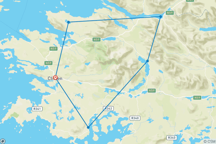 Mapa de Días perezosos - Días relajados en Irlanda (7 días)
