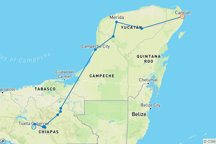 Karte von Der mystische Maya-Pfad: Eine Reise durch Mexikos pulsierende Kultur und natürliche Schönheit (spanisch/deutscher Reiseführer)