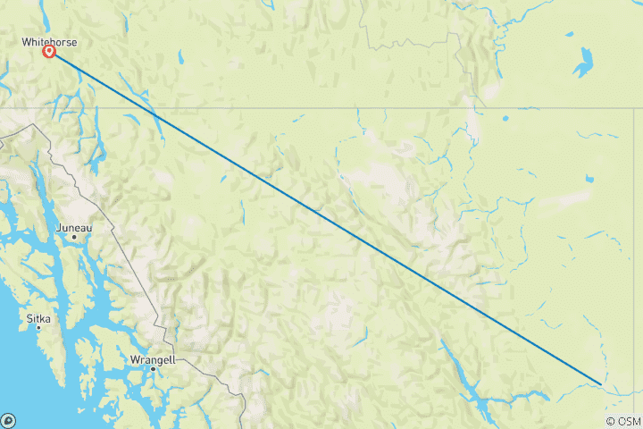 Karte von Northern Rockies Winter Erlebnis ab Fort St. John (7 Tage)