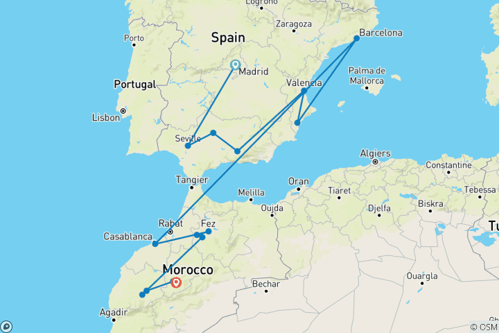 Map of Premium Spain & Morocco
