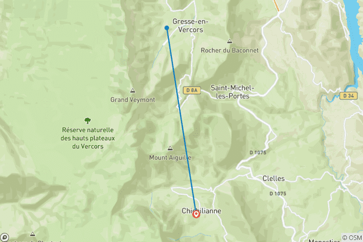 Carte du circuit Trièves et le Mont Aiguille (8 jours)