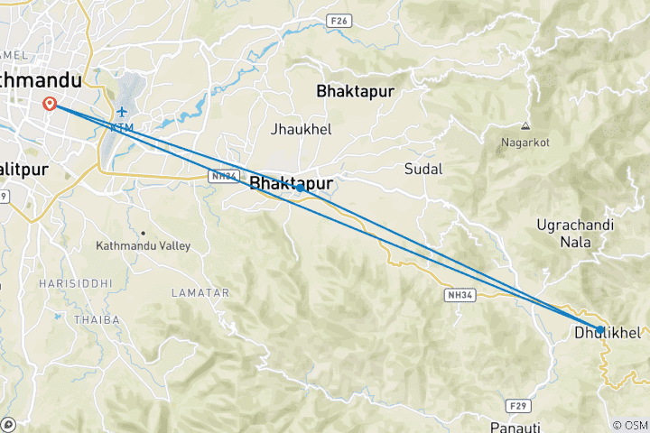 Carte du circuit Circuit en moto à la découverte de l'Everest - 6 jours