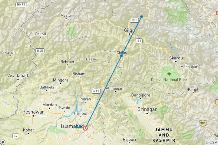 Map of Pakistan zur Kirschblüte mit privatem Reiseführer & Fahrer