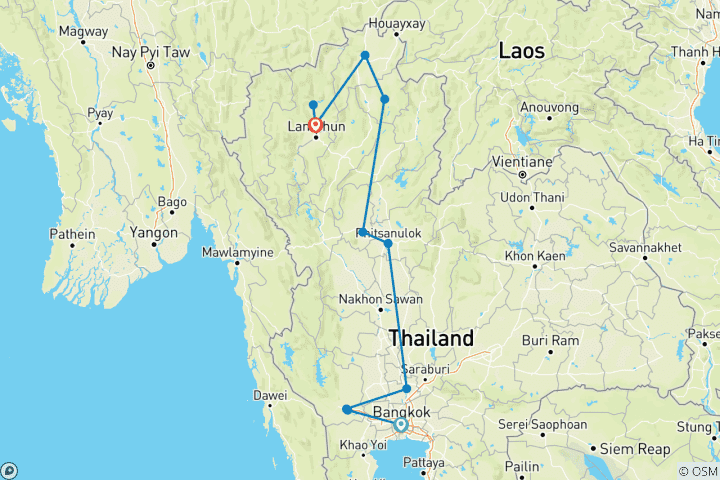 Kaart van Charmant Thailand