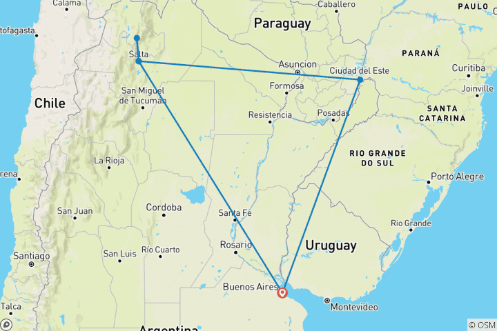 Map of Highlights of North Argentina