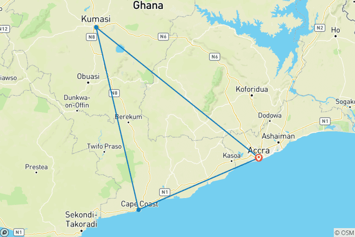 Carte du circuit Circuit historique au Ghana - 7 jours