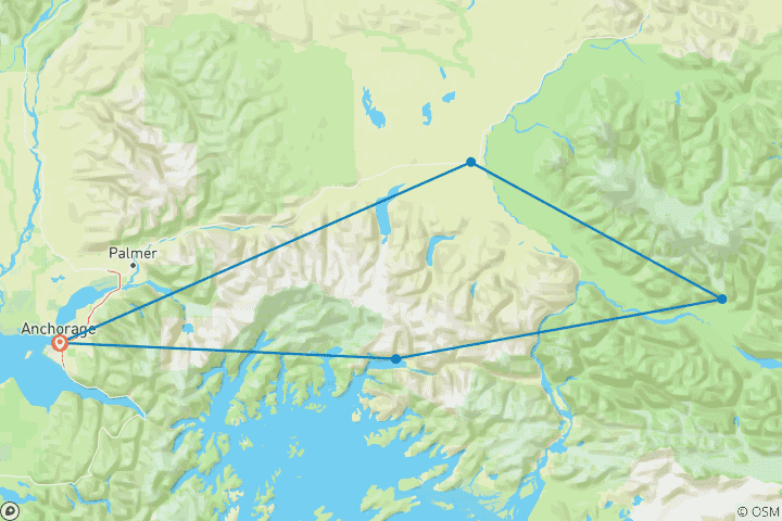 Carte du circuit Randonnées en Alaska : Valdez et Wrangell-St. Elias