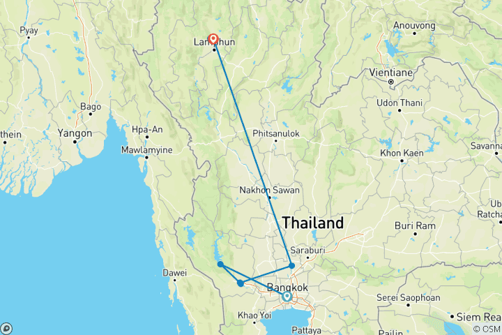 Map of Thailand Adventure: Bangkok, Chiang Mai & Street Food Crawls