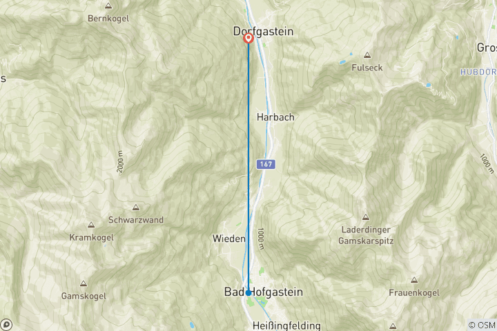 Carte du circuit Sentier des alpages de Salzbourg dans la vallée de Gastein (7 jours)