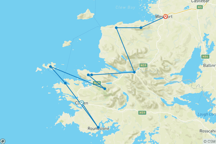 Mapa de Aventuras en el Camino del Atlántico (8 días)