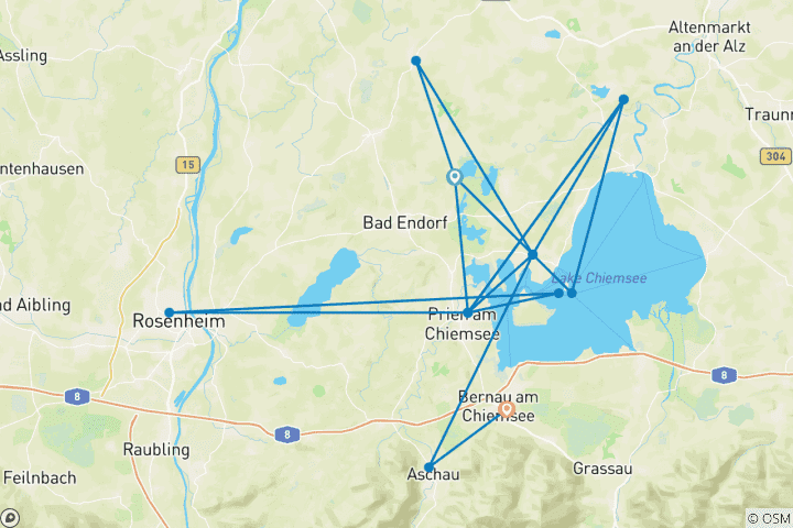 Carte du circuit Circuit du Chiemsee, 8 jours - Hôtel Seeblick