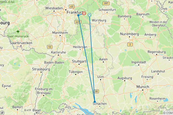 Carte du circuit Le Spessart enchanteur 6 jours (6 jours)