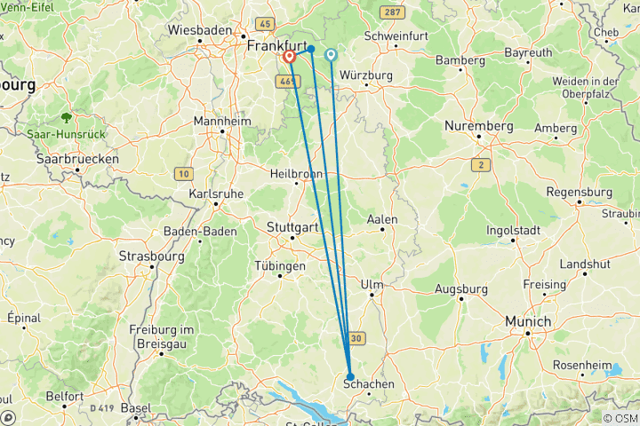 Karte von Märchenhafter Spessart 8 Tage (8 Tage)