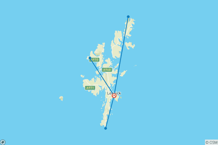 Carte du circuit Les îles Shetland d'Écosse