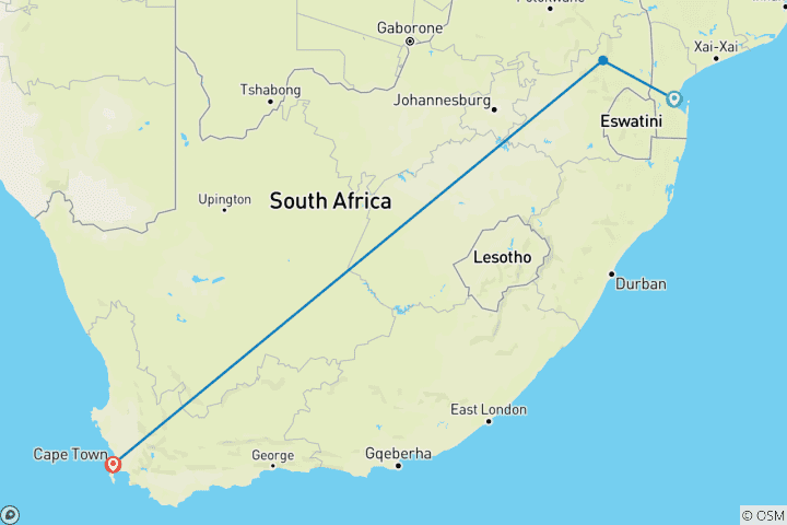 Kaart van Sabi Sands Safari vanuit Maputo - 3 Dagen/2 Nachten