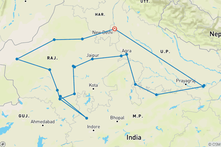 Map of North India In Depth