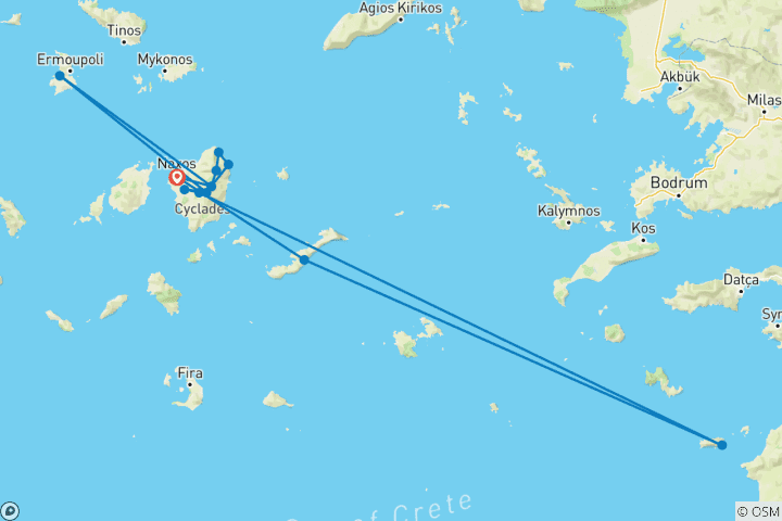 Karte von Naxos Strada Trek (10 Tage)