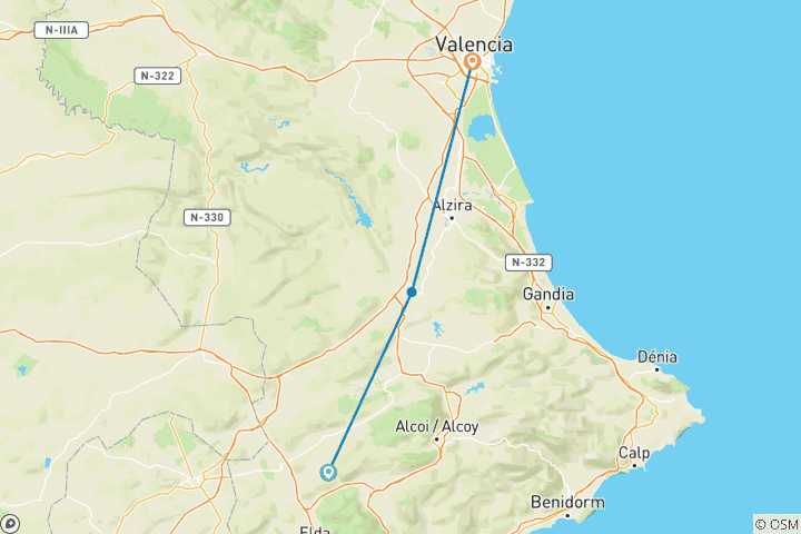 Carte du circuit Valence - La terre des contrastes (8 jours)