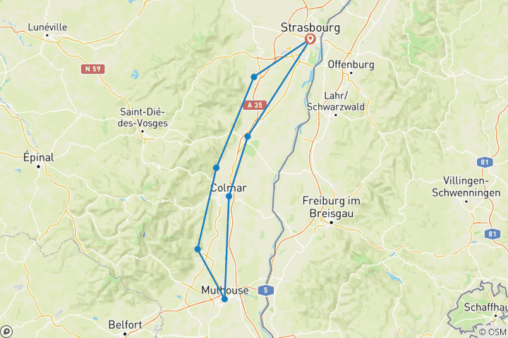 Map of Alsace Picture Book - Vineyards and Romance (8 days)
