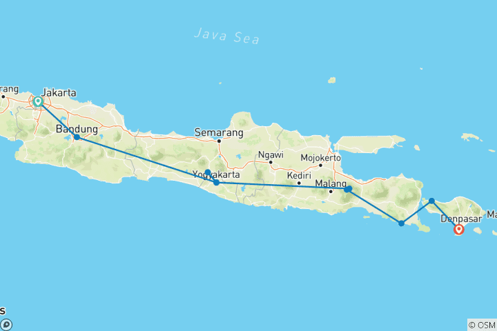 Mapa de Indonesia: café y cráteres
