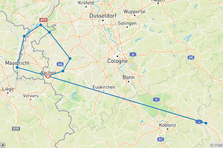 Karte von Aachen: 3-Länder-Bummeltour (7 Tage)