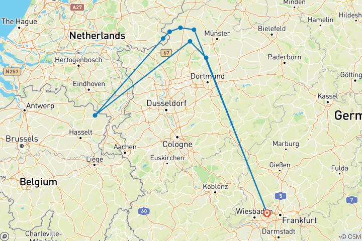 Map of Münsterland: große Rundtour (8 Tage)