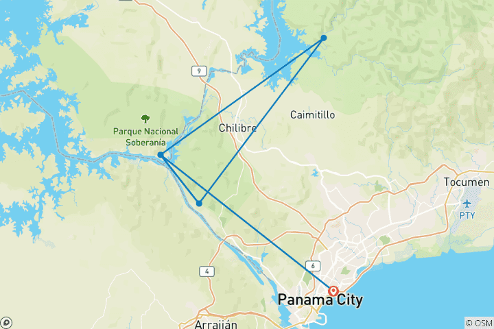 Map of Independent Panama with the Pacific Coast
