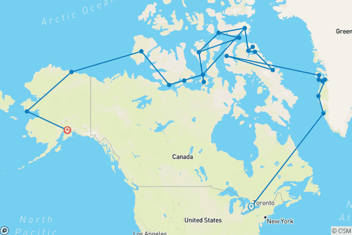 Map of The Northwest Passage In Depth - M/V Sylvia Earle
