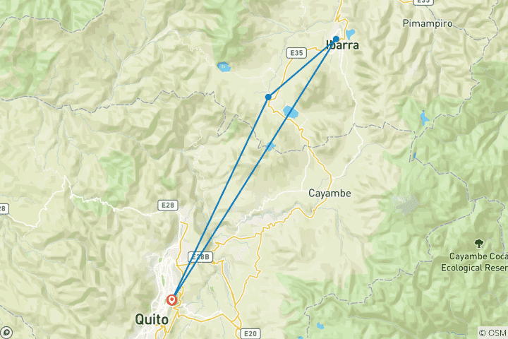 Mapa de Extensión de 4 días para observar osos de anteojos