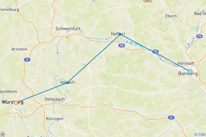 Carte du circuit Main : La courte distance de Bamberg à Würzburg (5 jours)