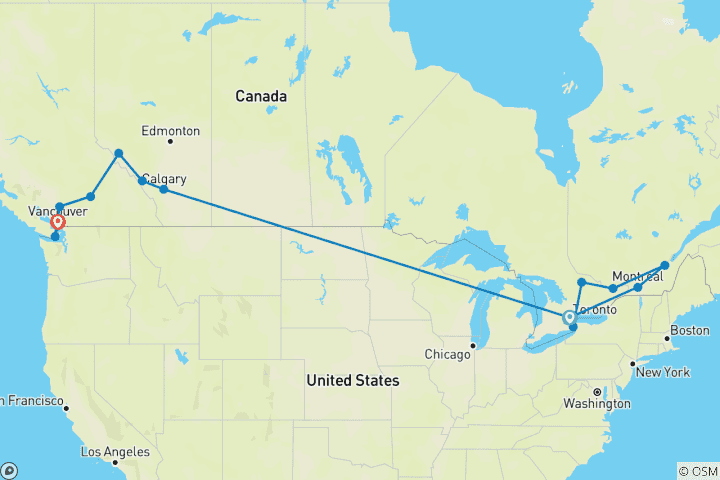 Carte du circuit Le Canadiana