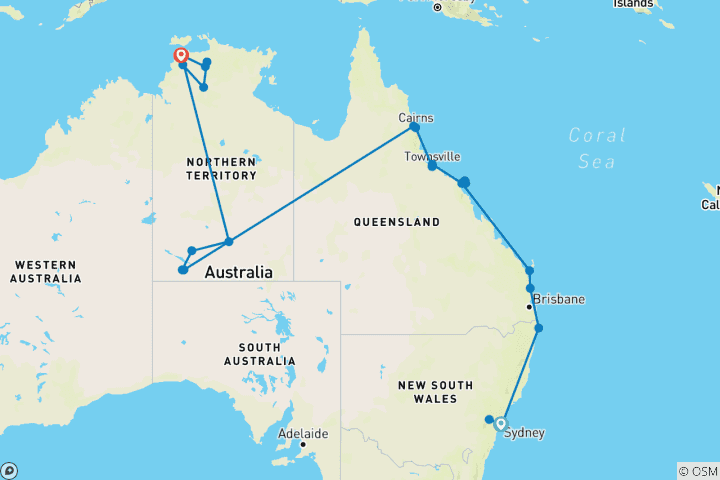 Map of Ultimatives Australien (mit Kakadu Dreaming & Segeln)