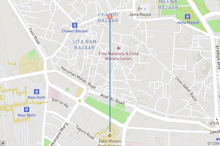 Karte von Private geführte durch Alt- und Neu-Delhi