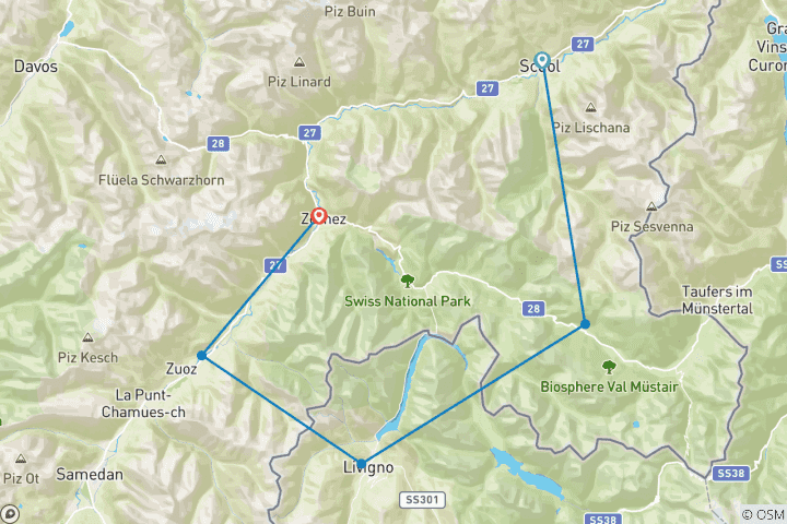 Karte von Nationalpark Bike-Marathon (6 Tage)