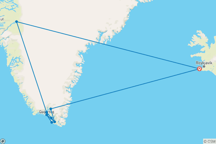 Carte du circuit Inuits, icebergs et aurores boréales