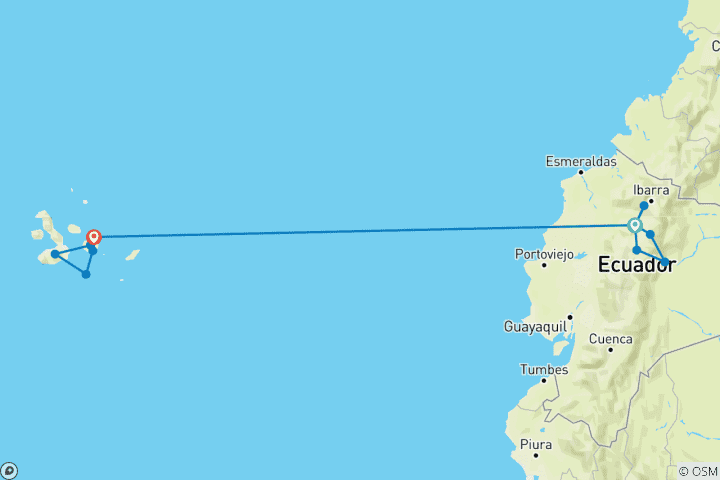 Mapa de Fascinantes mundos de maravilla - Andes, Amazonas y Galápagos